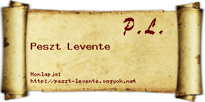 Peszt Levente névjegykártya